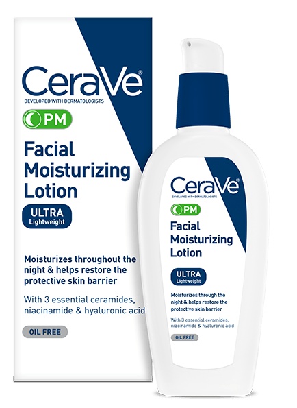 CeraVe PM Facial Moisturizing Lotion bottle and box