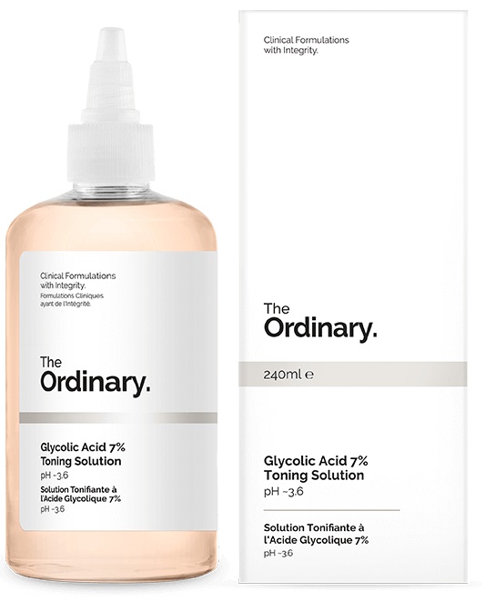 The Ordinary Glycolic Acid 7% Toning Solution bottle and box